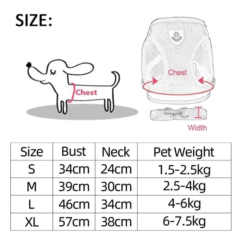 Cat Harness Vest, Adjustable Pet Harness Vest