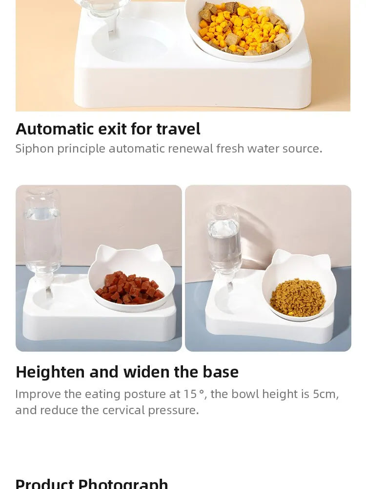 Dual-purpose Ergonomic Pet Food Bowl