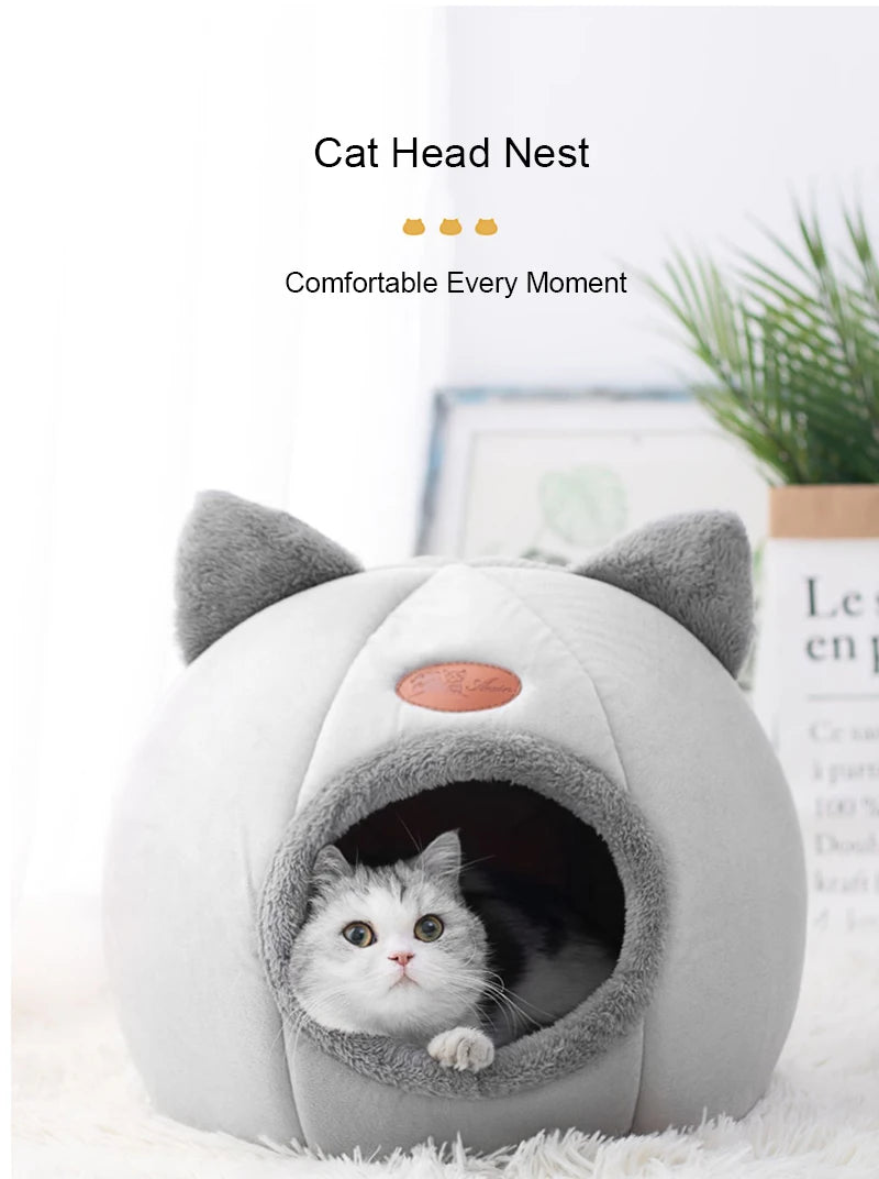 Comfortable Warm cat cave, Cozy Cat Head Cave
