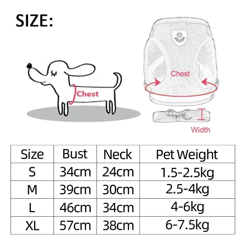 Cat Harness Vest, Adjustable Pet Harness Vest