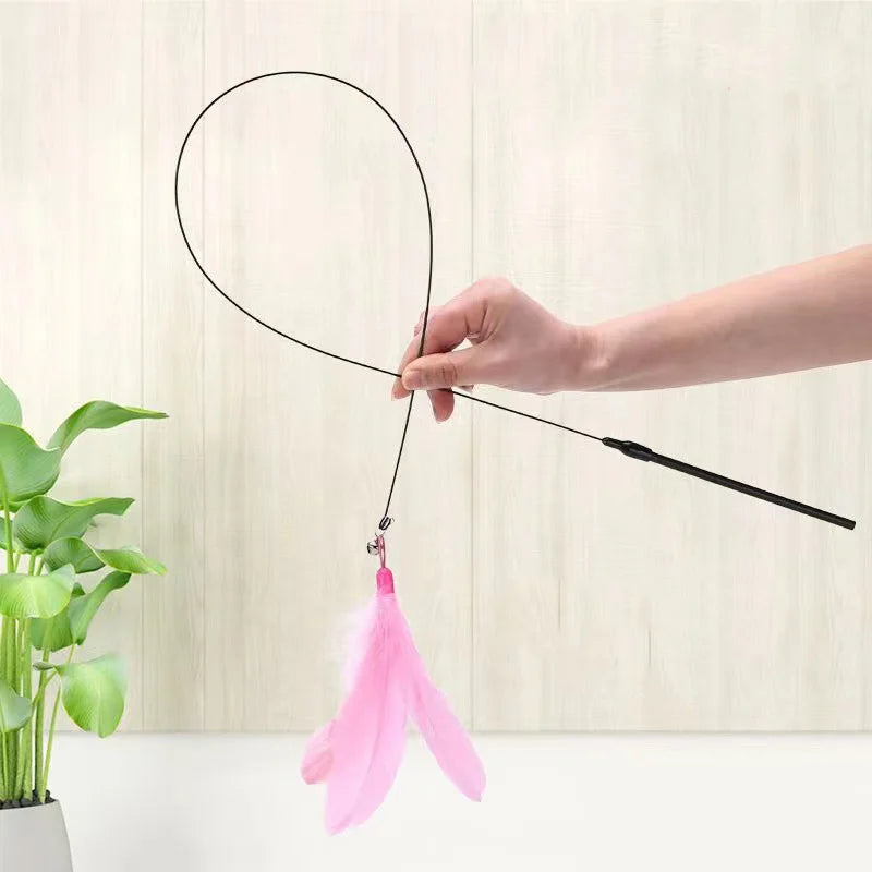 interactive Feather Wand Cat Toy